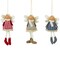 Northlight Angel Doll with Wings Christmas Ornaments - 6" - Red, Brown and Blue - Set of 3